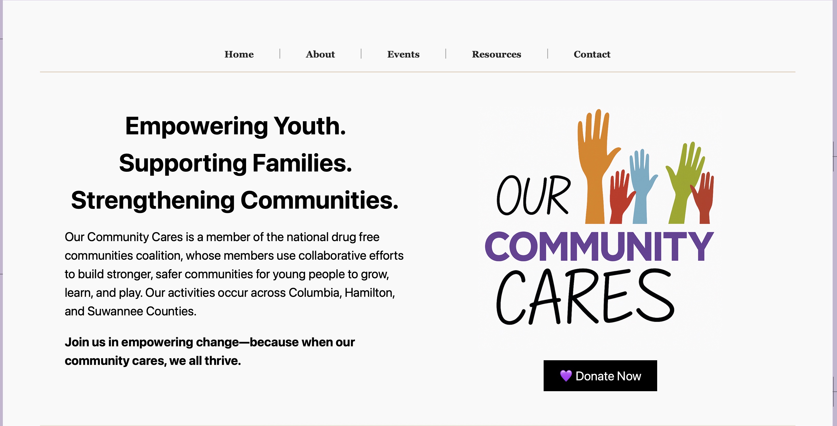 Our Community Cares Coalition Website